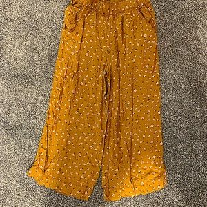 wide leg yellow flower print loose pants!